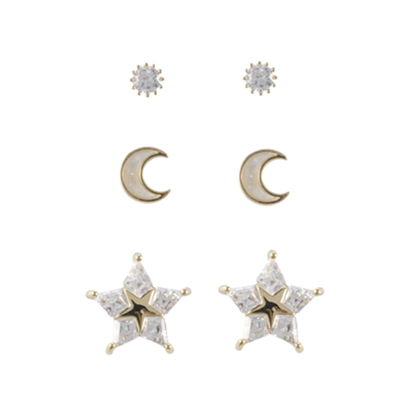 Dot Moon Star 3 Pairs Earrings$4.18~4.6