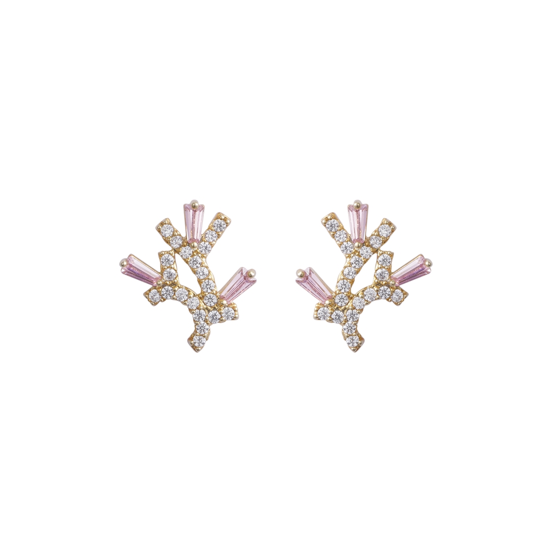  Exw Price Factory Supply Pink Mixes White Cz Earrings 