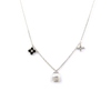 Flower Lock Star Pendant Silver Chain Necklace