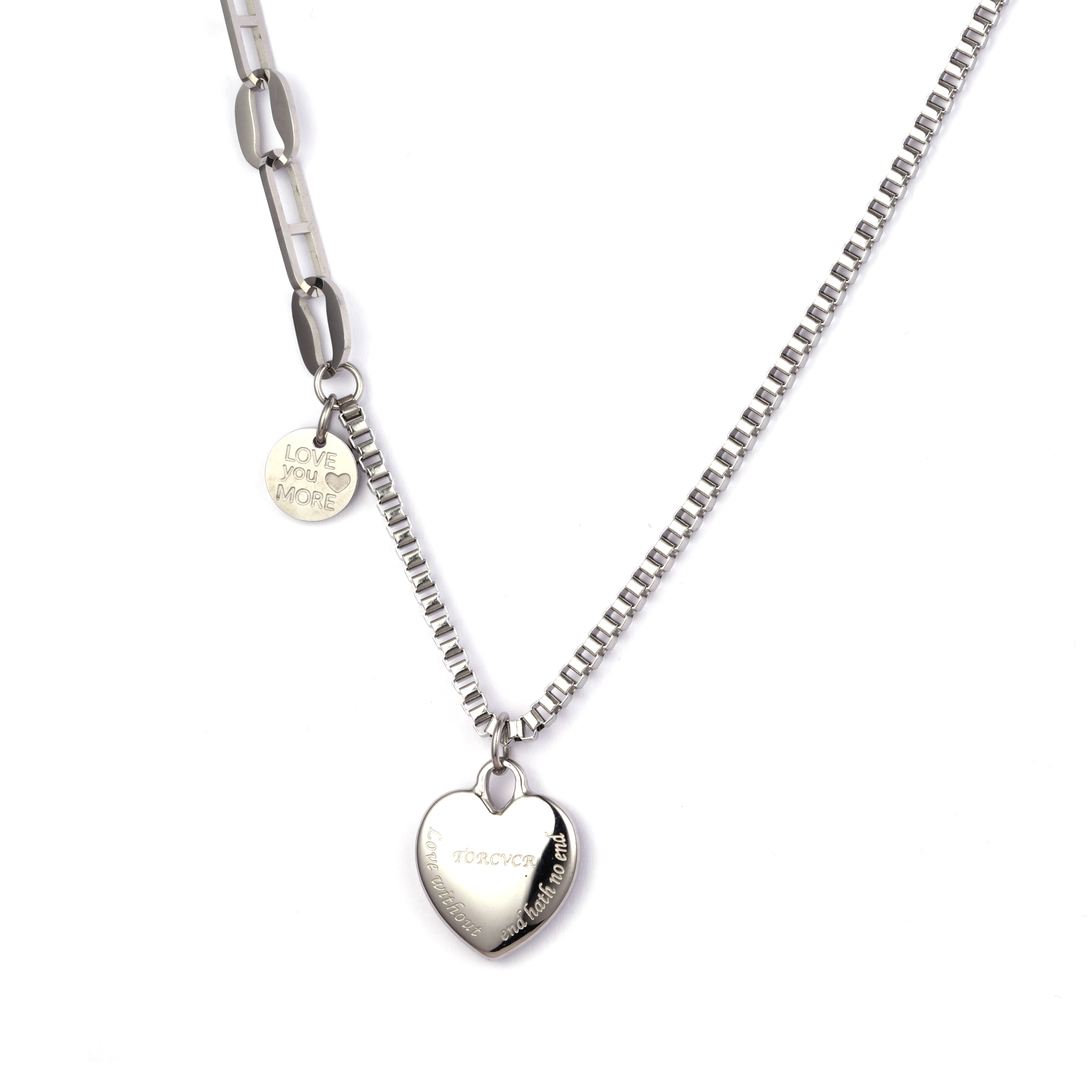 Peach heart pendant necklace
