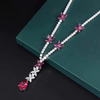 Ruby Pendant Butterfly Inset Drill Long Necklace NTB009