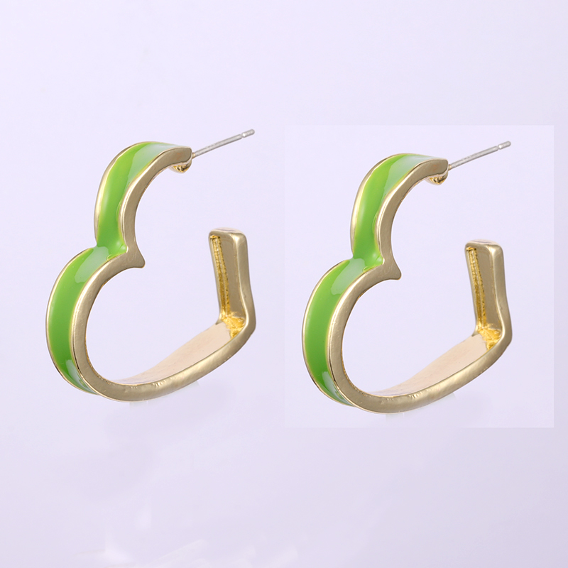 Green Love Epoxy Earrings$0.8~1.3