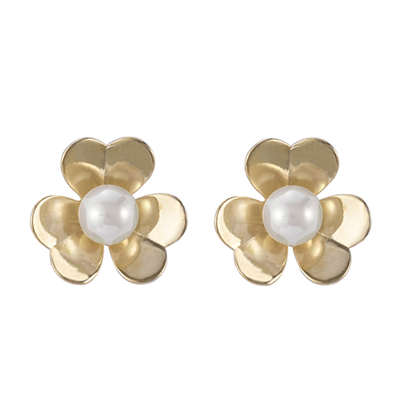 Little Flower Stud Earrings Faux Pearl Decor $1.2-1.6