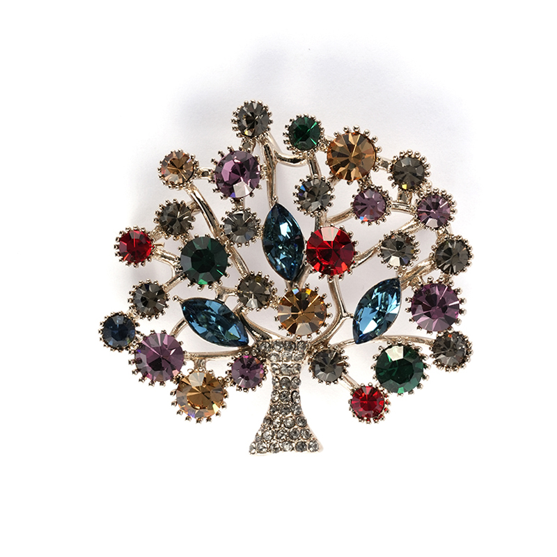 MulticolorTree Shaped Brooch Available $4.3-4.8